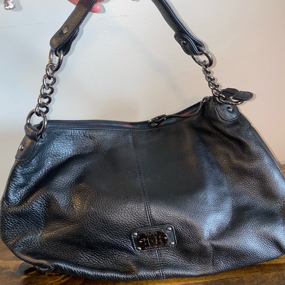 Stone Mountain Accessories Handbags - Stone Mountain Black Leather Shoulder Satchel Purse Bag